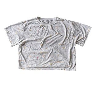 Champion Woman’s Logo-Print Cropped T-Shirt White Size Medium